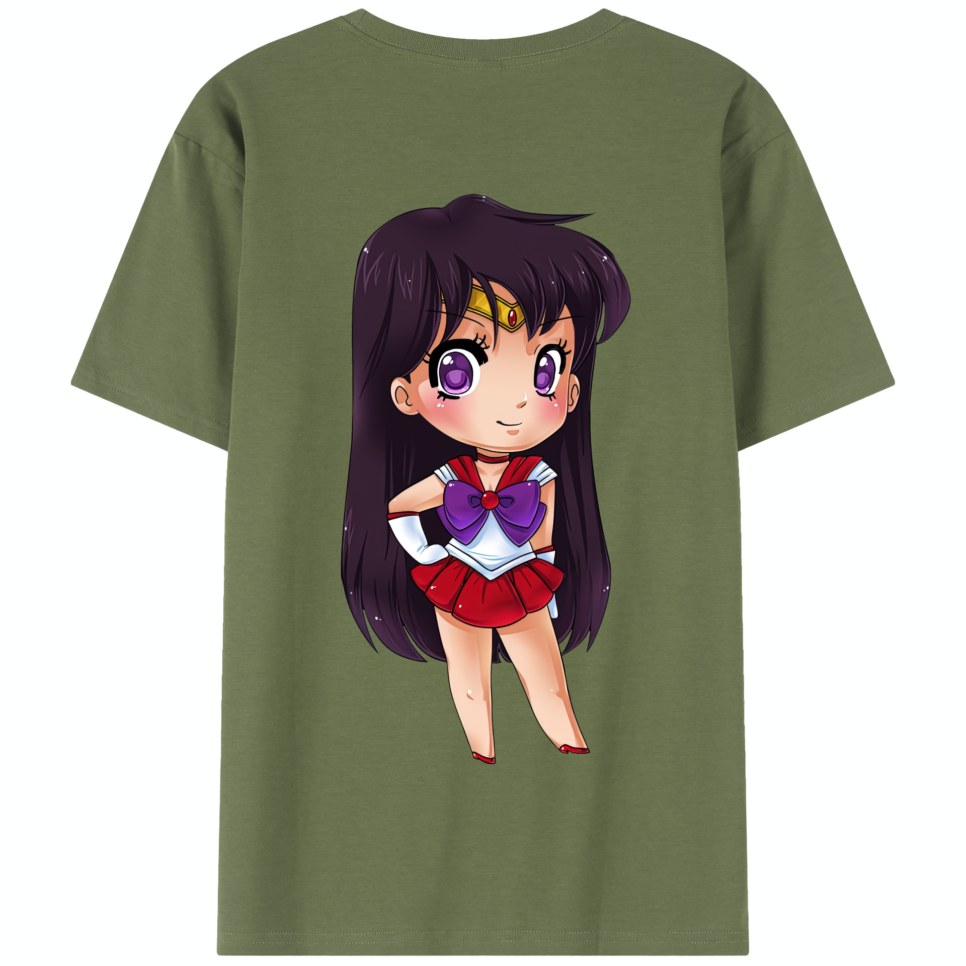 （画像用） 美少女戦士セーラームーン 火野レイ ひの レイ Sailor Moon Hino Rei （セーラーマーズ,Sailor Mars） 綿100％半袖Tシャツ（背面プリント）